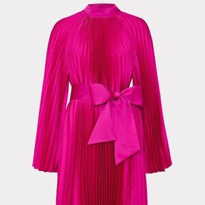 NWT Milly Nandi Mock Neck Pleated Dress sz 12